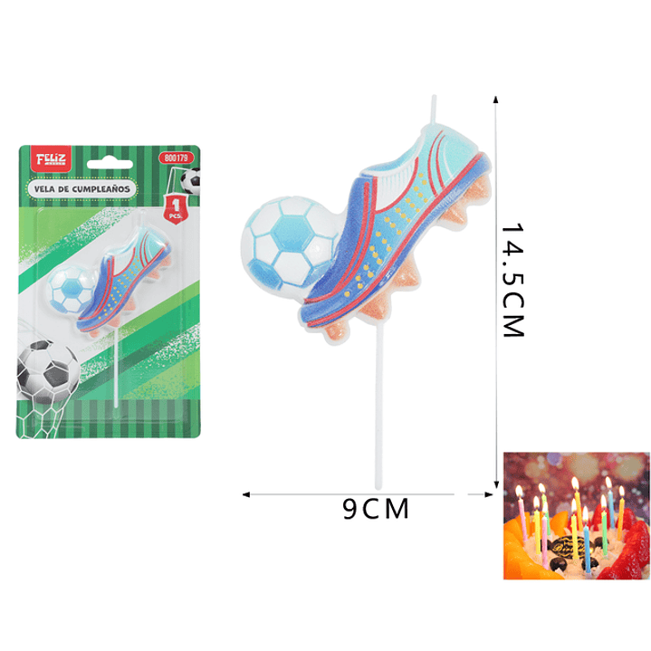 Vela Para Torta Futbol 9*14.5Cm 1