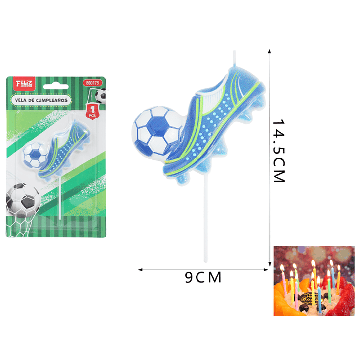 Vela Para Torta Futbol 9*14.5Cm 1