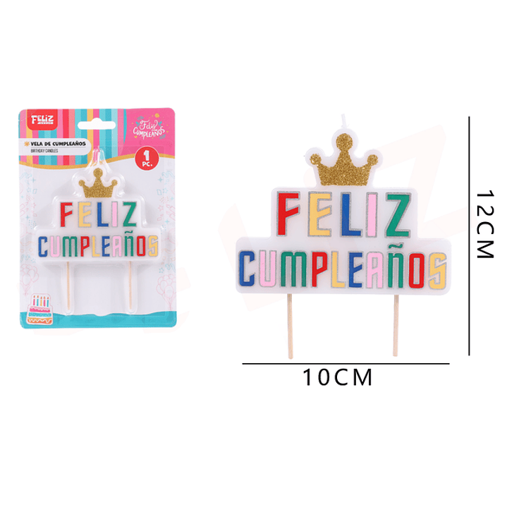 Vela De Cumple. Multicolor Corona 10*12Cm 1