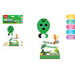 Set De Caja&Globos Para Pasteles Futbol