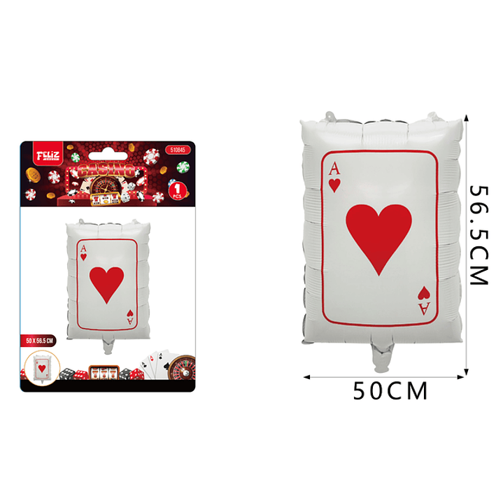 Globo Metal Poker Corazon A 50*56.5Cm 1