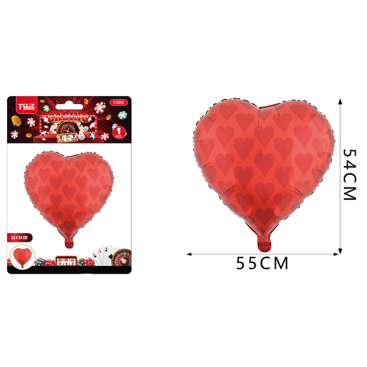 Globo Metal Casino Corazon 55*54Cm 1