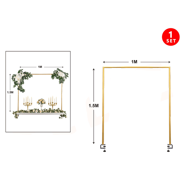 Soporte Para Globos Cuadrado/Sostenida En Mesa 1*1.5M 1