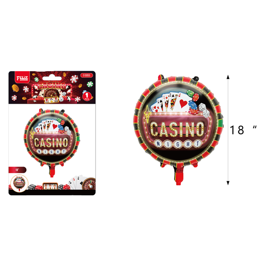 Globo Metal Redondo Casino 45cm 1