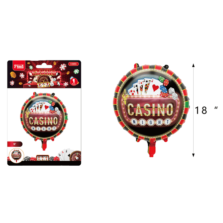 Globo Metal Redondo Casino 45cm 1