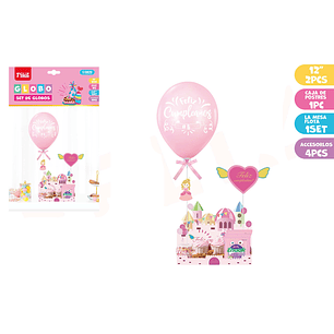 Set De Caja&Globos Para Pasteles Cumple Princesa