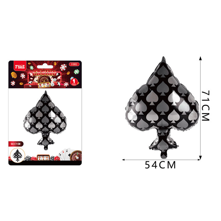 Globo Metal Casino Pica 54*71Cm 1