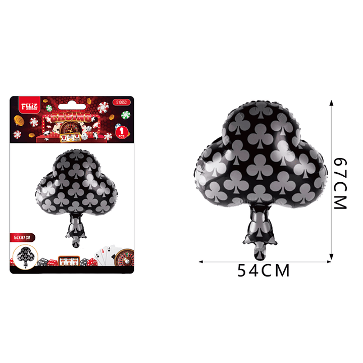 Globo Metal Casino Trebole 54*67Cm 1