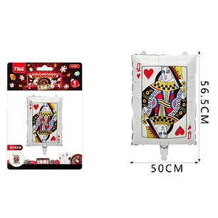 Globo Metal Poker Corazon Q 50*56.5Cm