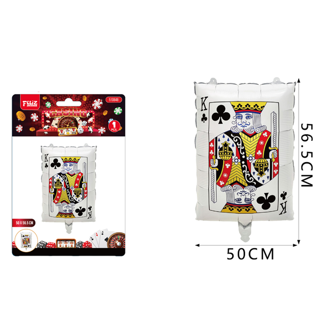 Globo Metal Poker Trebole K 50*56.5Cm 1