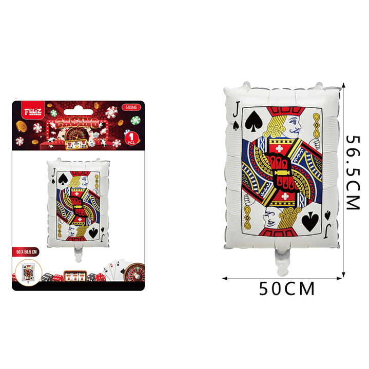 Globo Metal Poker Pica J 50*56.5Cm 1