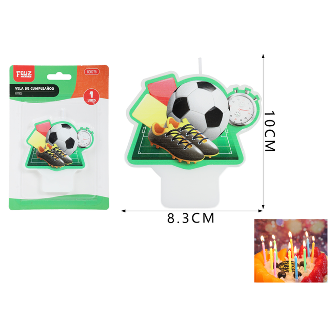 Vela Para Torta Futbol 8.3*10Cm 1