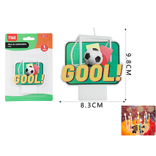 Vela Para Torta Futbol 8.3*9.8Cm