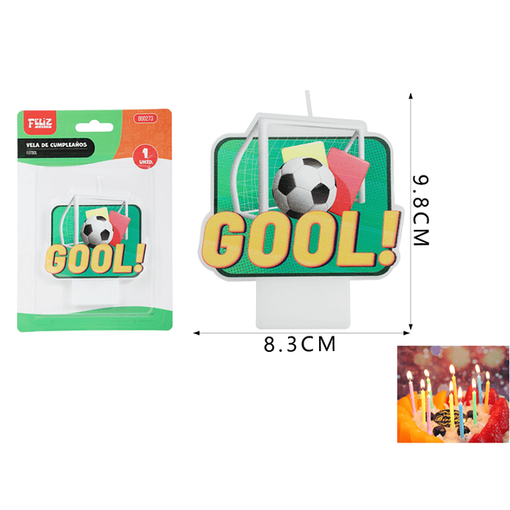 Vela Para Torta Futbol 8.3*9.8Cm 1