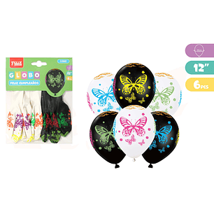 Globos Mariposas 6pcs 30cm