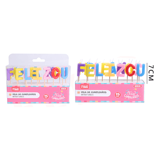Velas De Cumple. Letras Multicolor 6.5Cm 