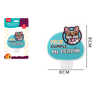 Vela De Cumple. Mi Perrin Perrito 8*9Cm
