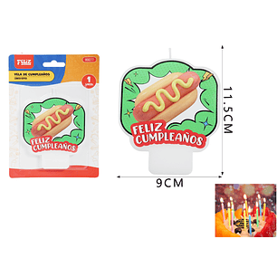 Vela De Cumple. Hotdog 9*11.5Cm