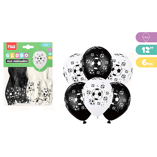 Globos Futbol 6pcs 30cm