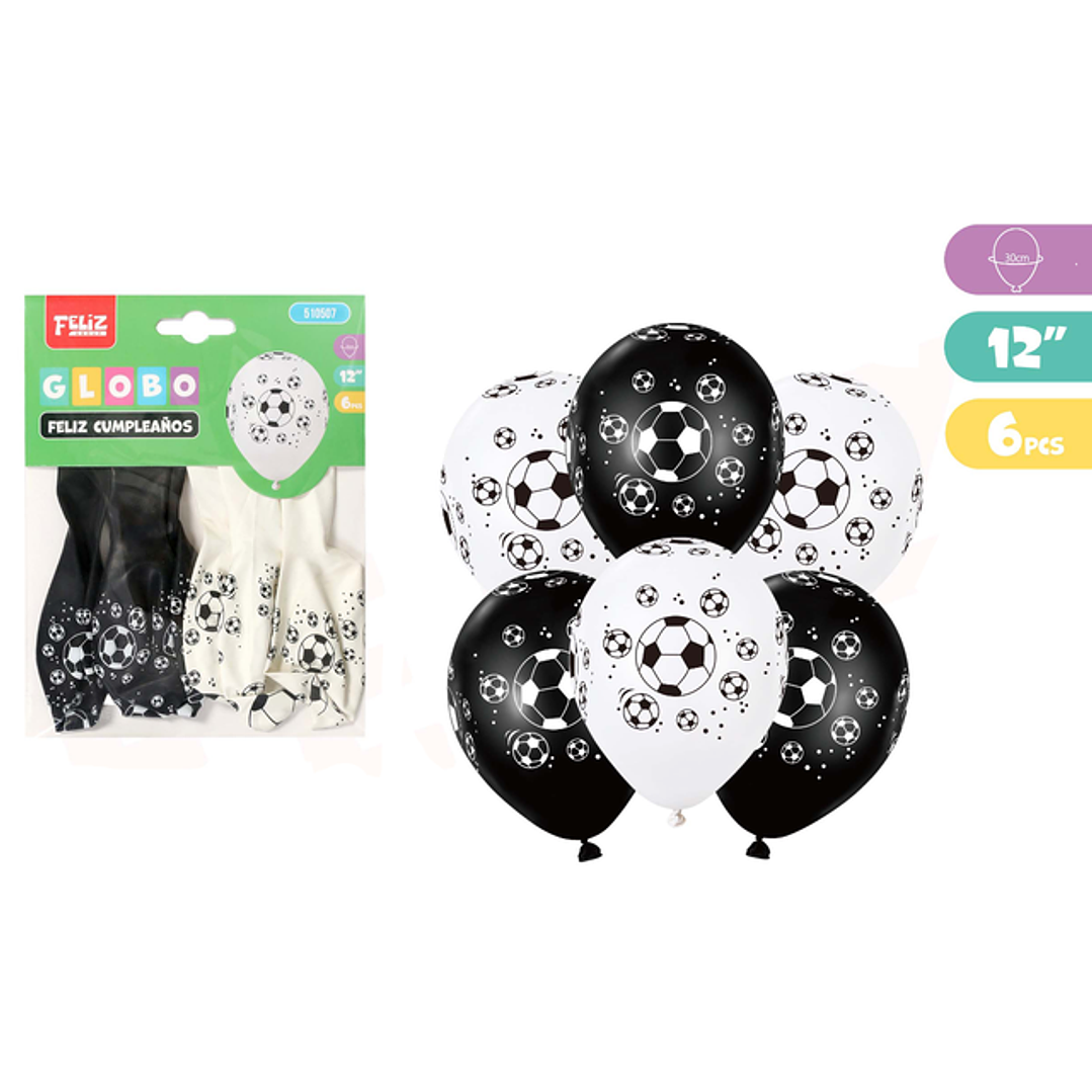 Globos Futbol 6pcs 30cm 1