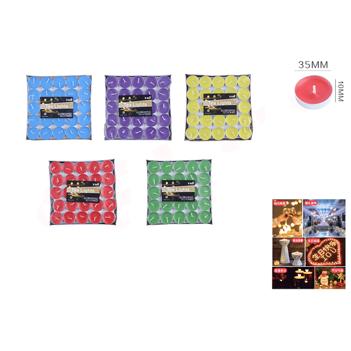 Velas Colores 35*10mm 1