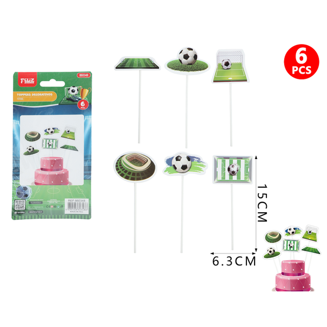 Decoracion Para Torta Futbol 6Pcs 1