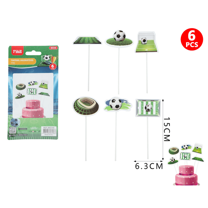 Decoracion Para Torta Futbol 6Pcs 1