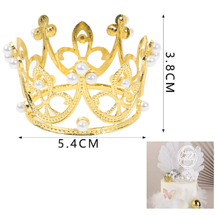 Decorativo Corona Perla Dorado