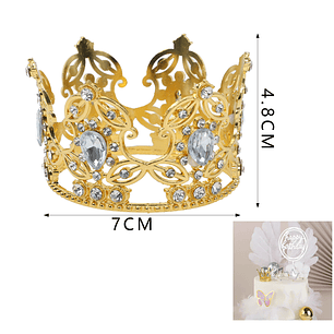 Decorativo Corona Hojas Diamante Dorado