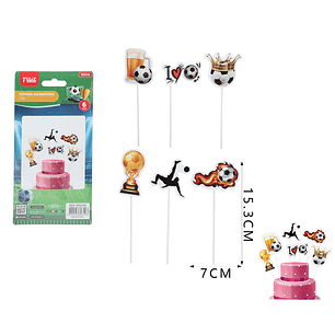 Decoracion Para Torta Futbol 6Pcs