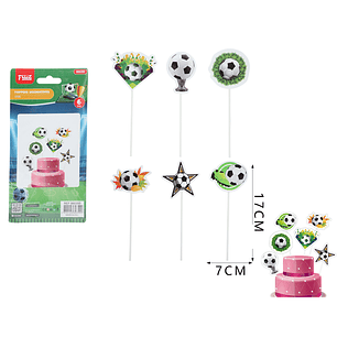 Decoracion Para Torta Futbol 6Pcs