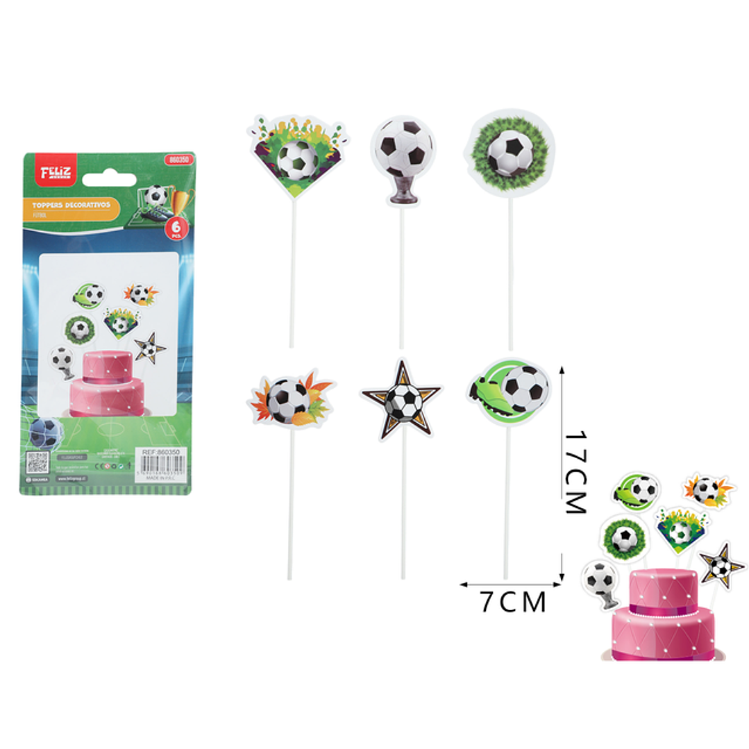 Decoracion Para Torta Futbol 6Pcs 1