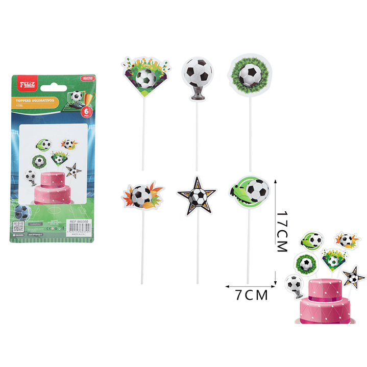 Decoracion Para Torta Futbol 6Pcs 1