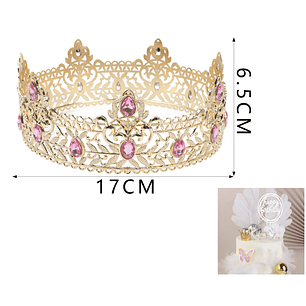 Corona Diamante Rosado 17Cm