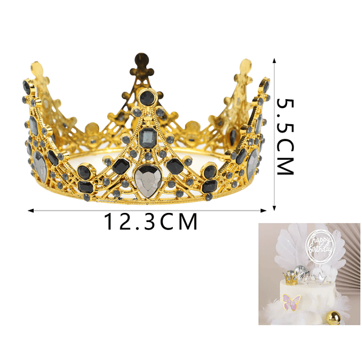 Corona Diamante Negro Dorado 12.3Cm 1