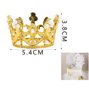 Decorativo Corona Perla Dorado