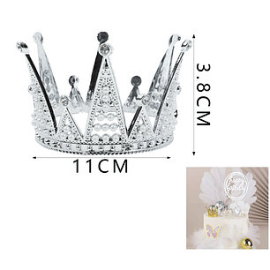 Decorativo Corona Perla Triangulo Plateado