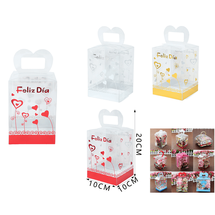 Caja De Regalo Plastico Trasparente 10*10*20Cm 1