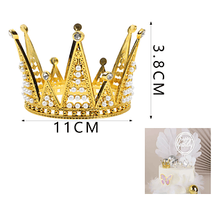 Decorativo Corona Perla Triangulo Dorado