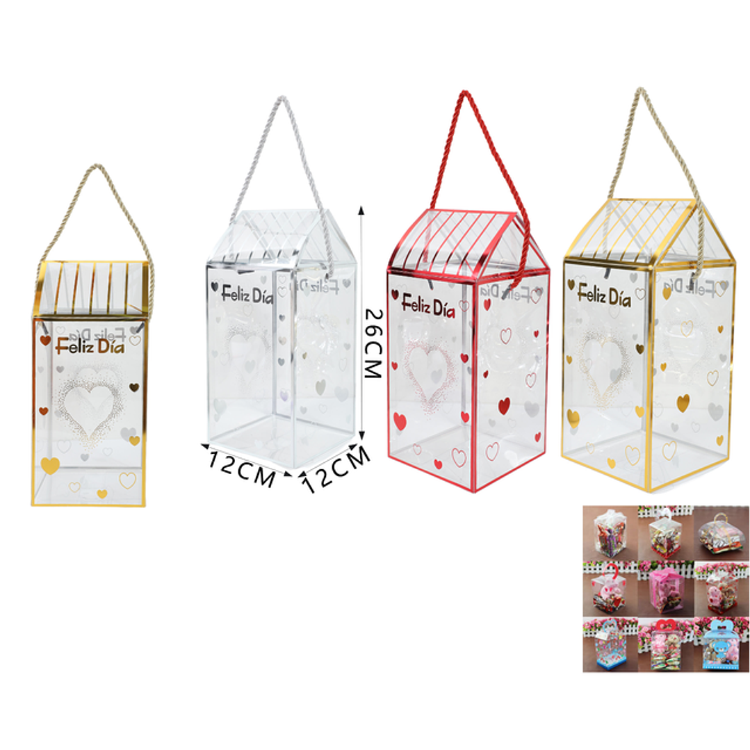 Caja De Regalo Plastico Trasparente 12*12*26Cm 1