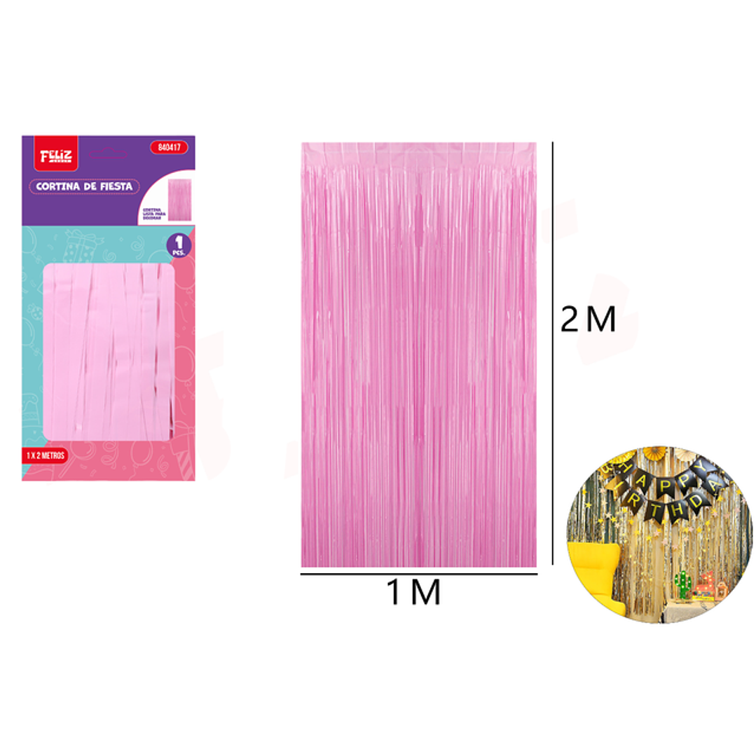 Cortina Rosado 1*2M 1