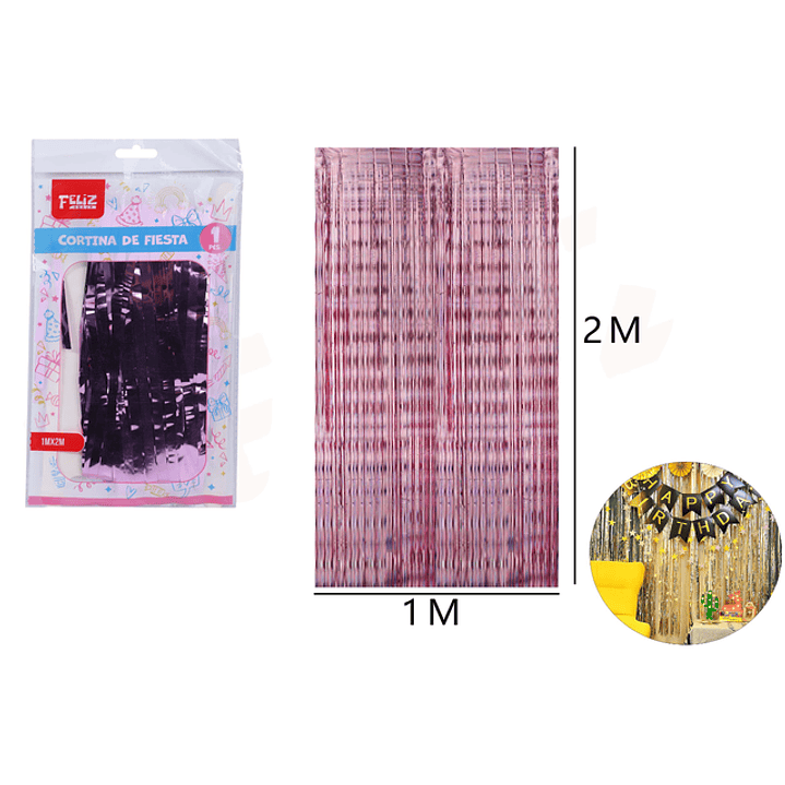 Cortina De Fiesta Rosado 1*2M 1