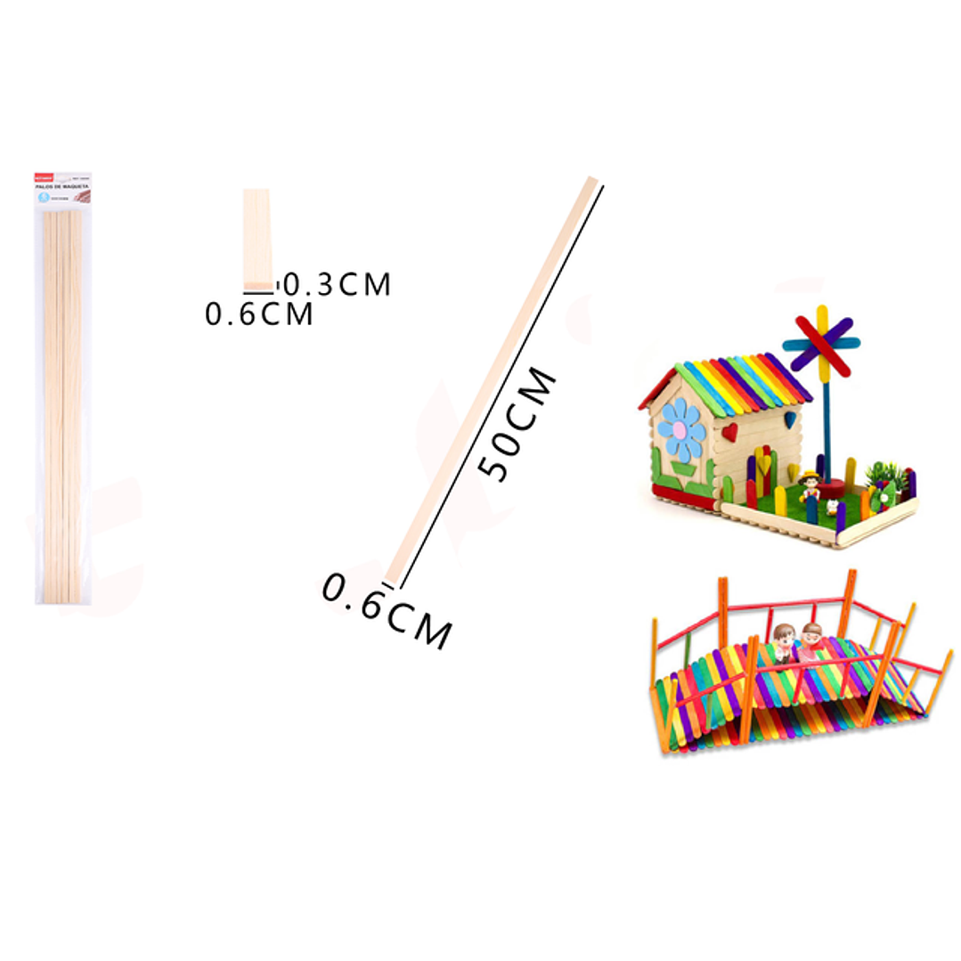 Palos De Maqueta 50*0.6*0.3Cm 6Pcs 1
