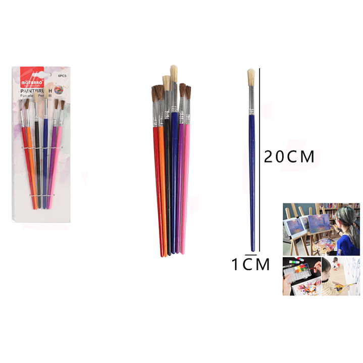 Set Pinceles 20*1Cm 6Pcs 1