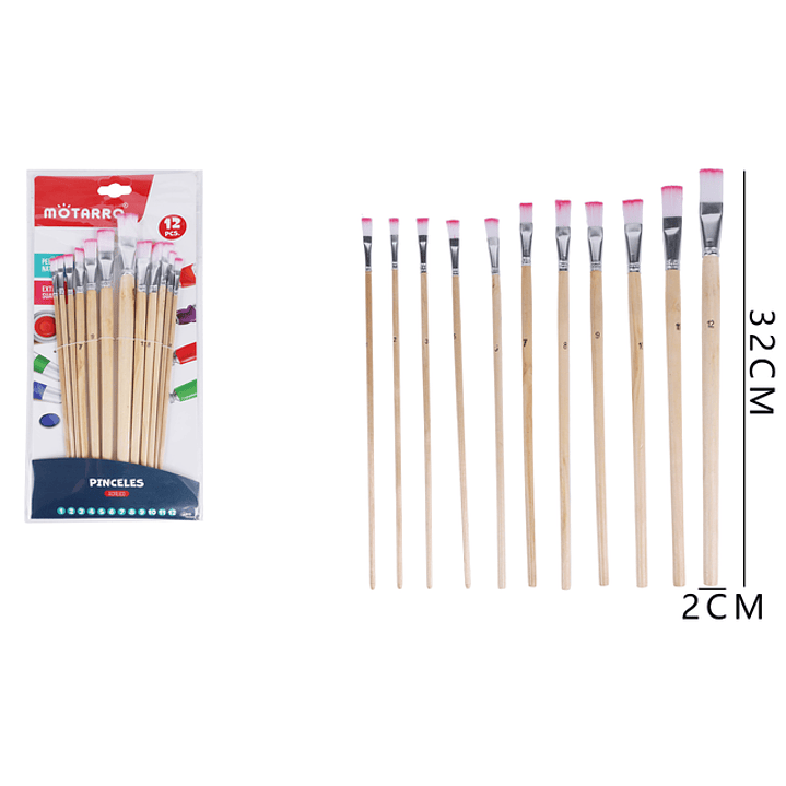 Set Pinceles 32Cm 12Pcs 1