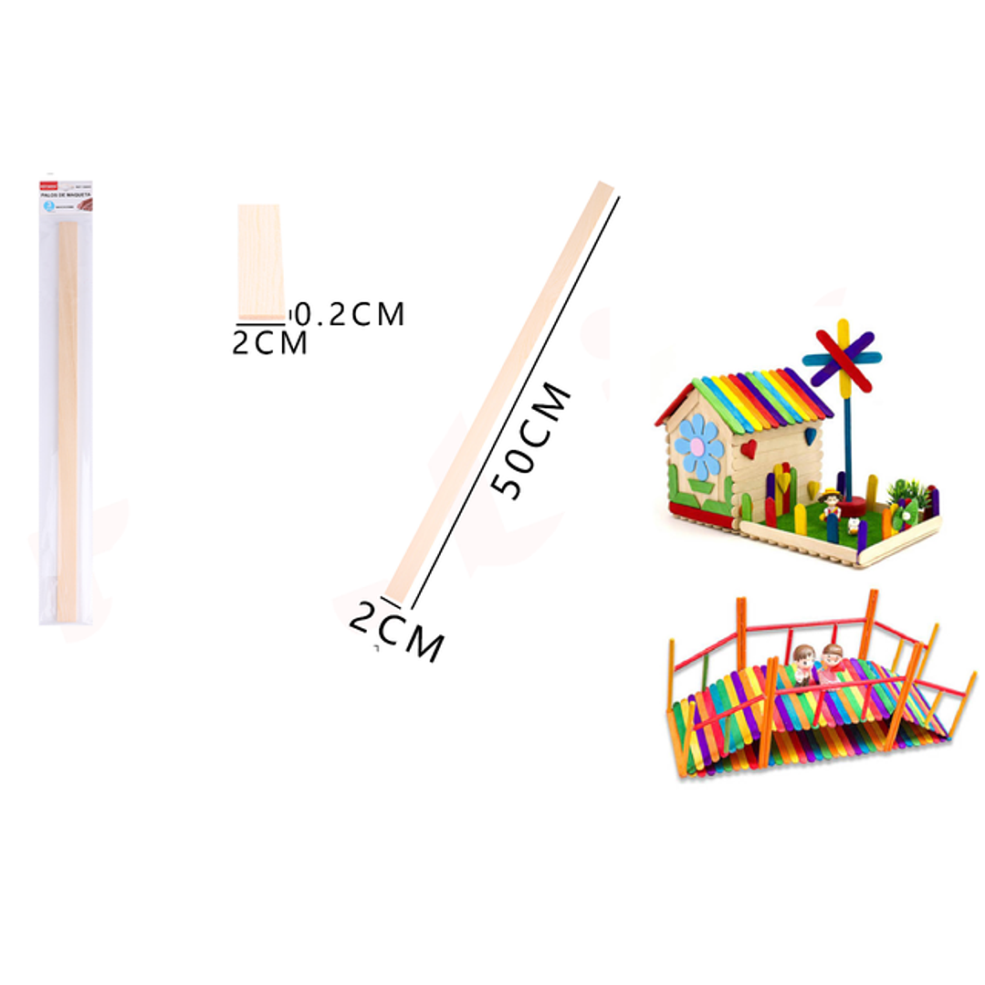 Palos De Maqueta 50*2*0.2Cm 3Pcs 1
