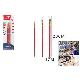 Set Pinceles 20Cm 3Pcs