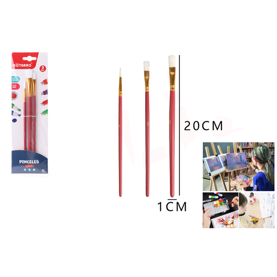 Set Pinceles 20Cm 3Pcs 1