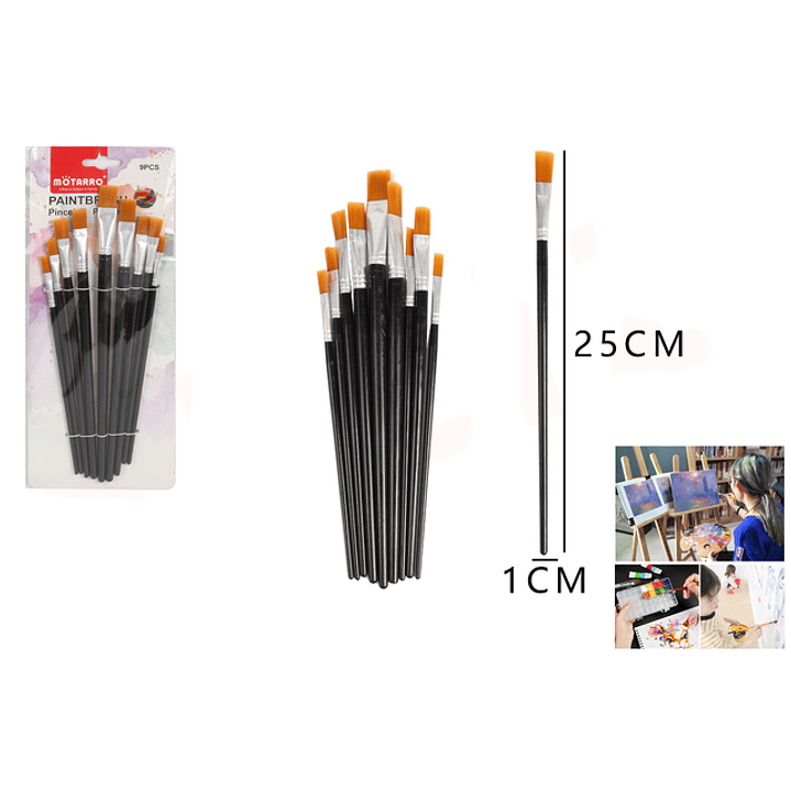 Set Pinceles 25*1Cm 9Pcs 1
