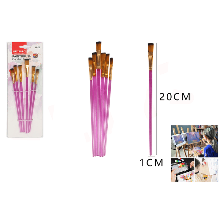 Set Pinceles 20*1Cm 6Pcs 1